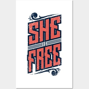 'She Is Free' Human Trafficking Shirt Posters and Art